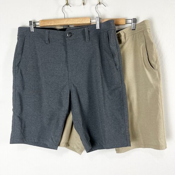 Volcom Surf & Turf Mens Size 34 Stretch Board Shorts Bundle of Two Gray Brown - Picture 1 of 13